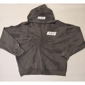 Gymshark Hoodie Mens Medium Gray Tie Dye GS Logo Pullover Sweatshirt Athletic